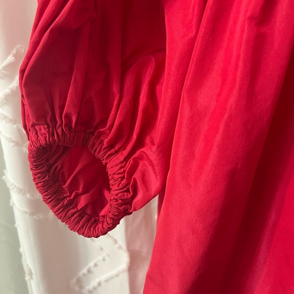 ZARA HOT PINK PUFF SLEEVES MINI DRESS SIZE S POCKETS ZIP WEDDING PARTY CRUISE - Picture 5 of 7